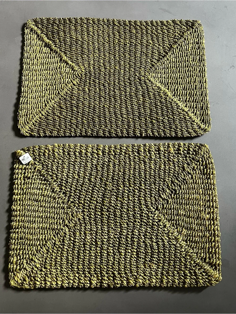NEW Crate&Barrel Olive Jute Placemat Duo
